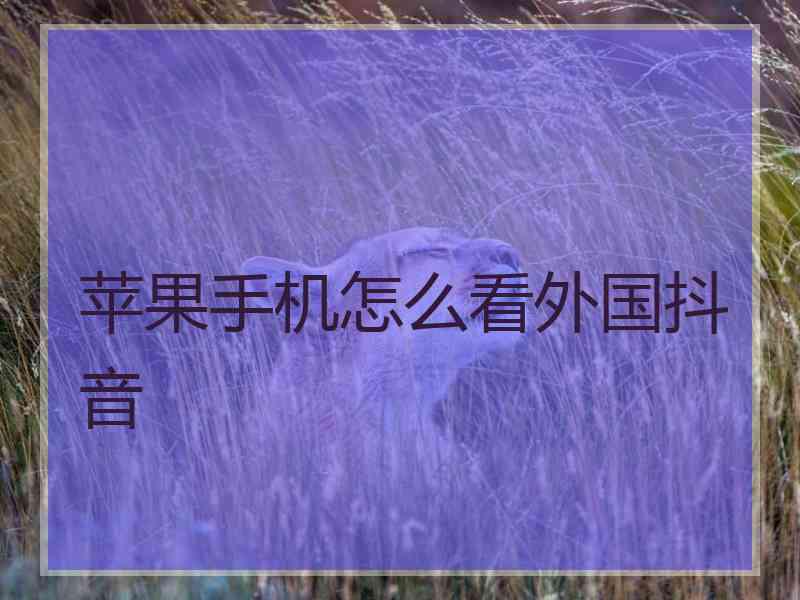 苹果手机怎么看外国抖音