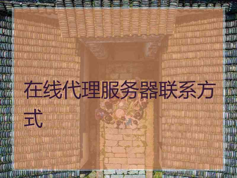 在线代理服务器联系方式
