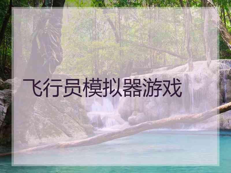飞行员模拟器游戏