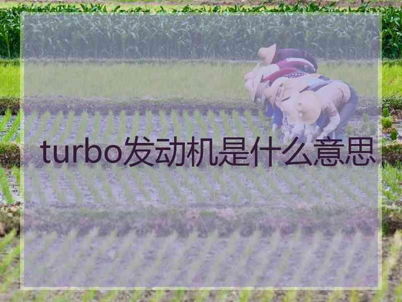 turbo发动机是什么意思