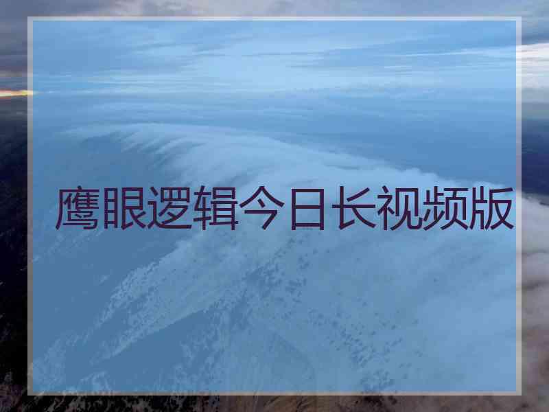 鹰眼逻辑今日长视频版