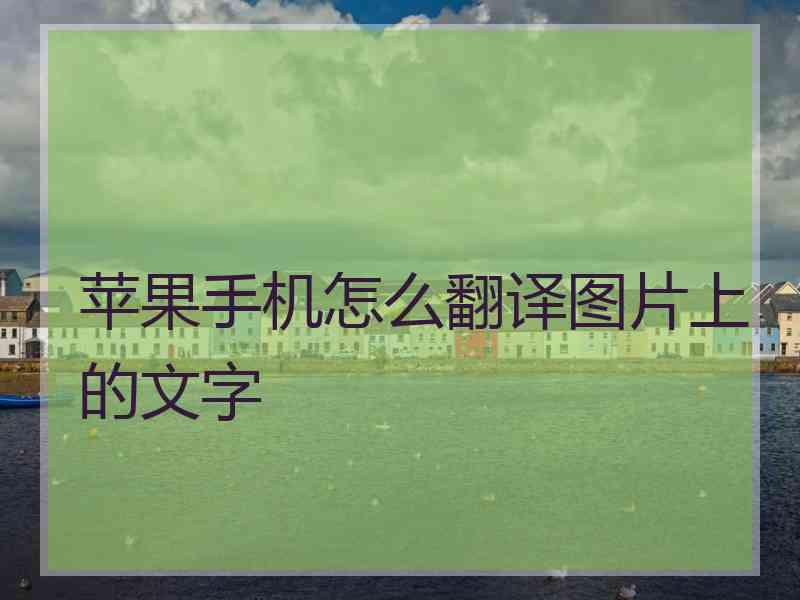 苹果手机怎么翻译图片上的文字