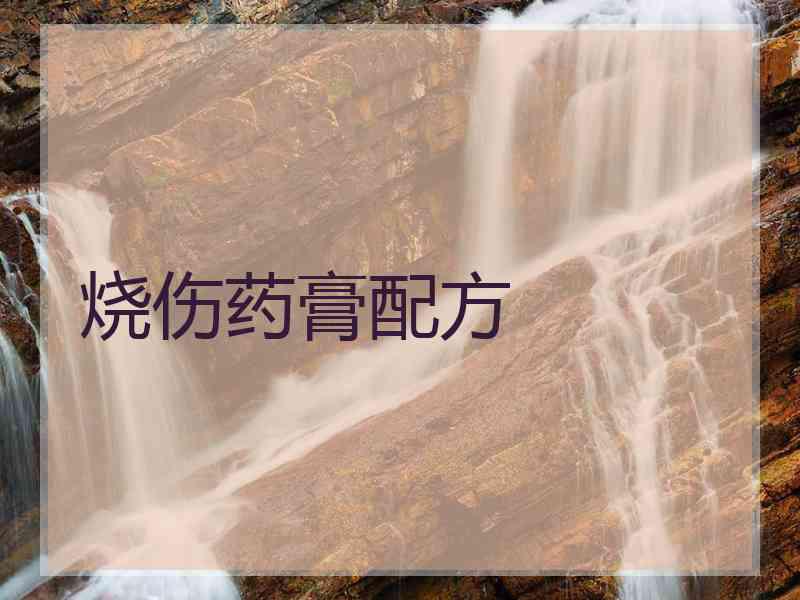 烧伤药膏配方