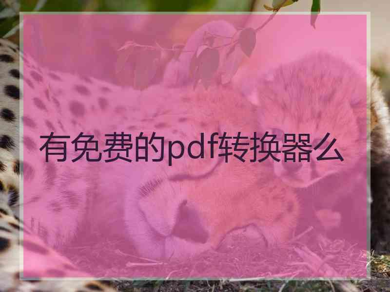 有免费的pdf转换器么