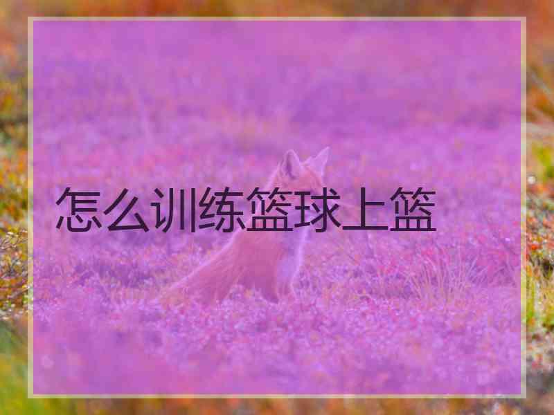 怎么训练篮球上篮