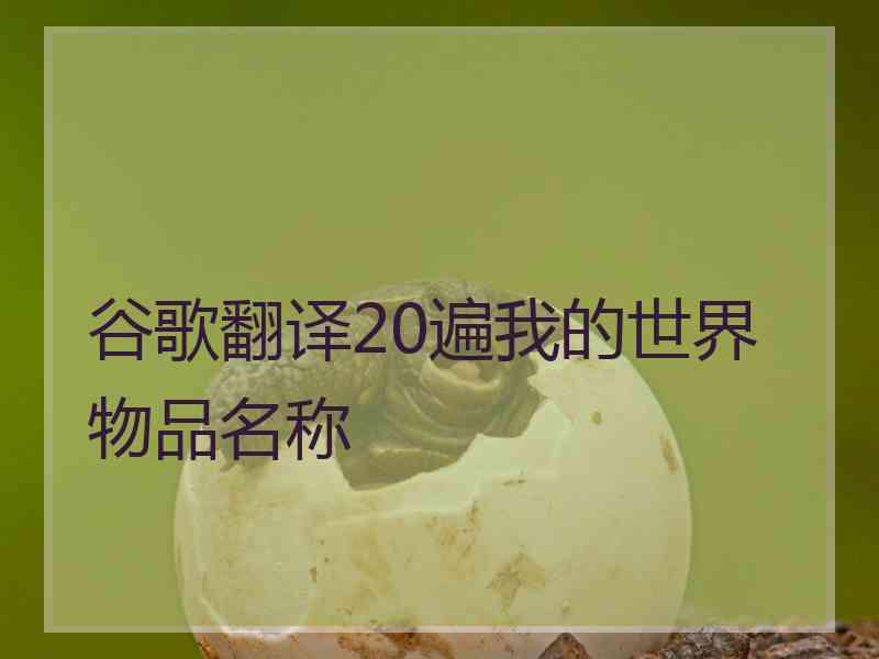 谷歌翻译20遍我的世界物品名称