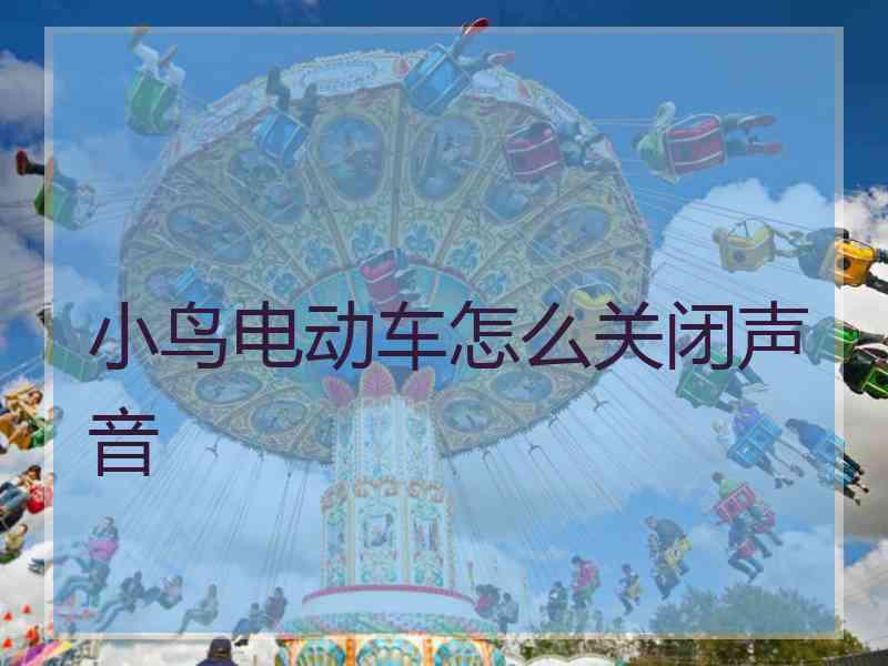 小鸟电动车怎么关闭声音