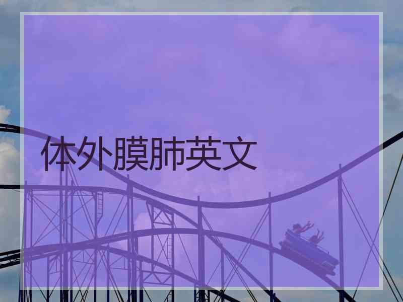 体外膜肺英文
