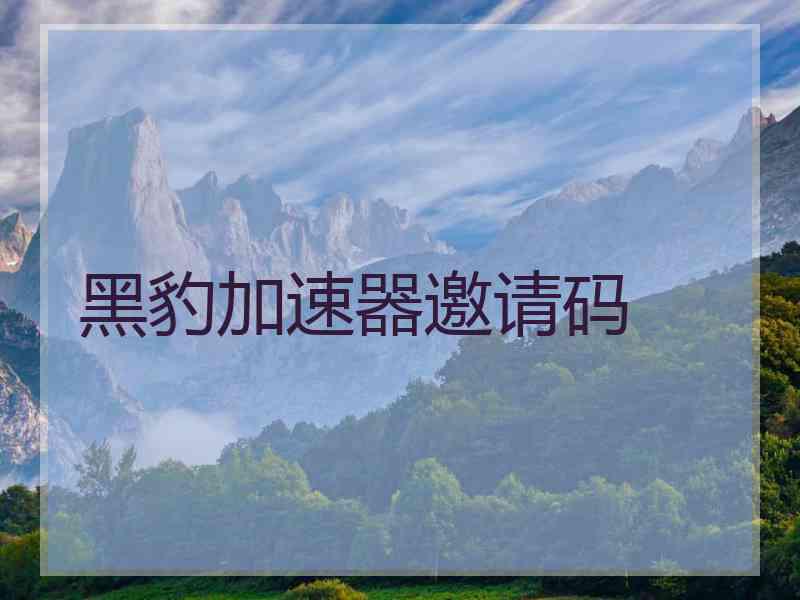 黑豹加速器邀请码