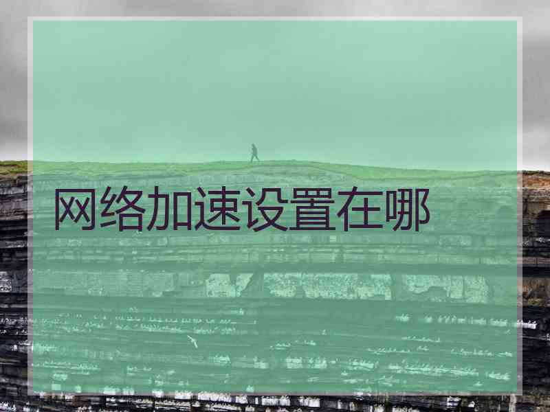网络加速设置在哪