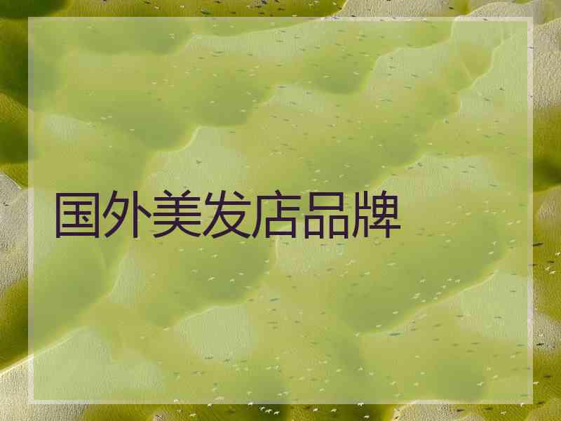 国外美发店品牌