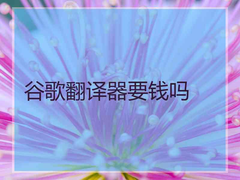 谷歌翻译器要钱吗