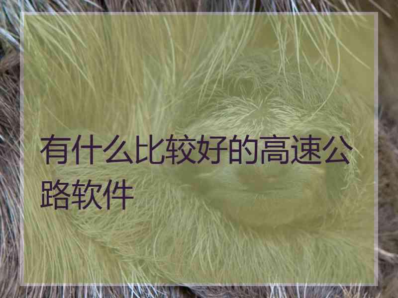有什么比较好的高速公路软件