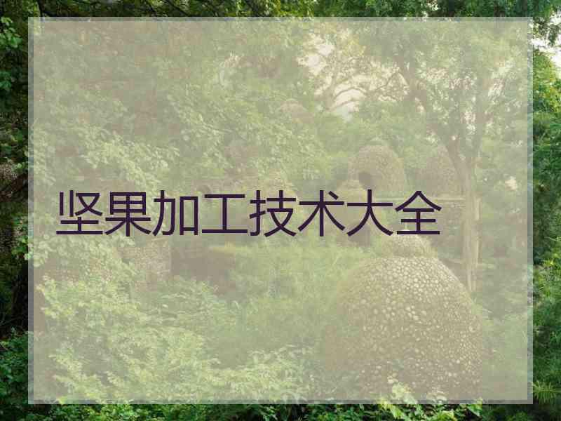 坚果加工技术大全