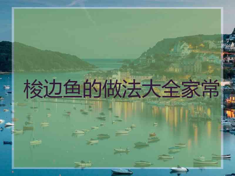 梭边鱼的做法大全家常