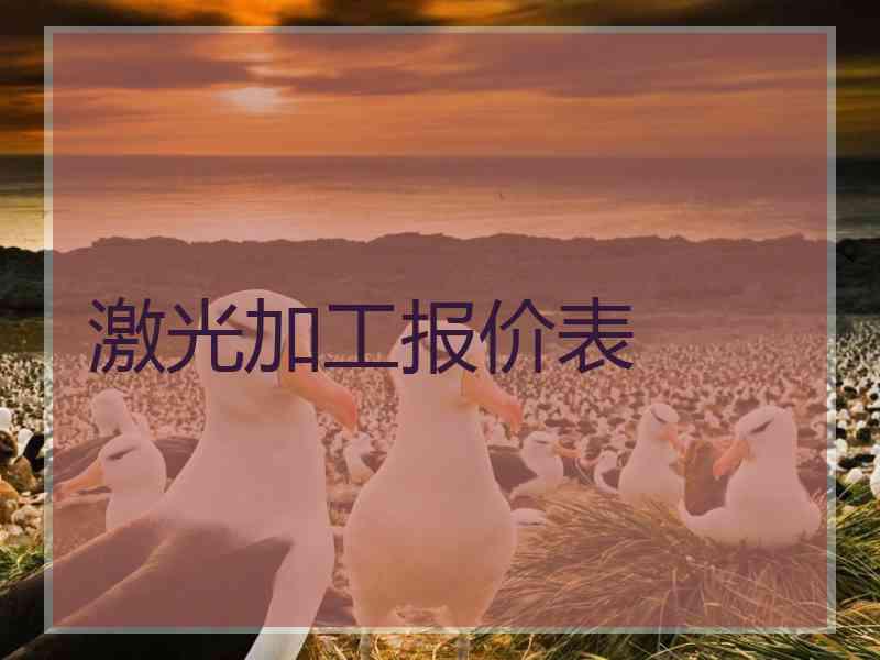 激光加工报价表