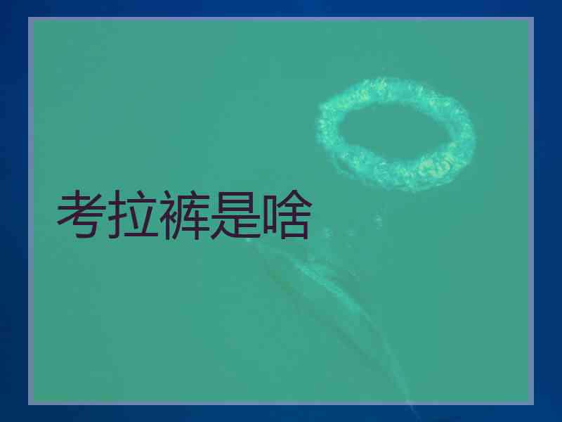 考拉裤是啥