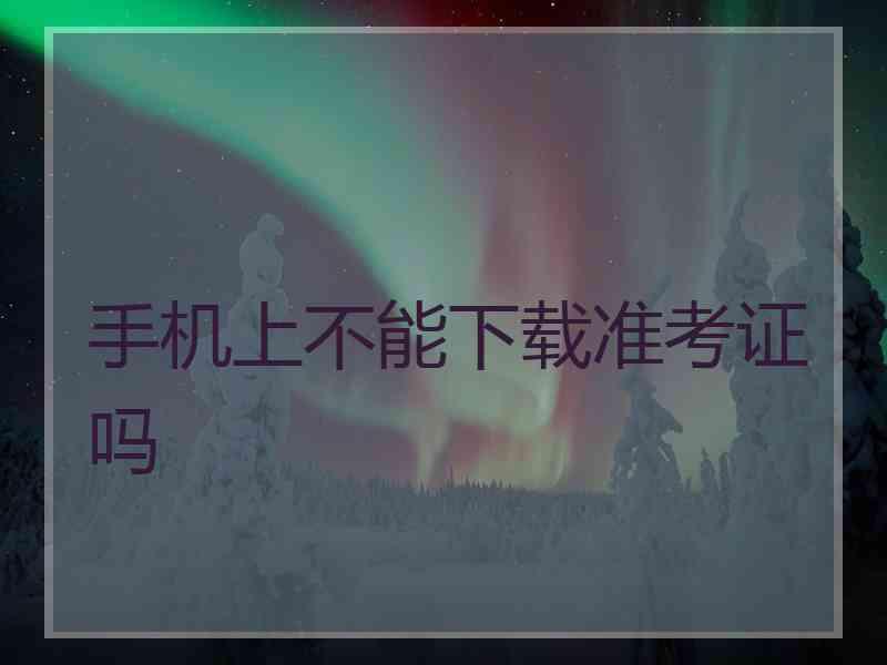 手机上不能下载准考证吗