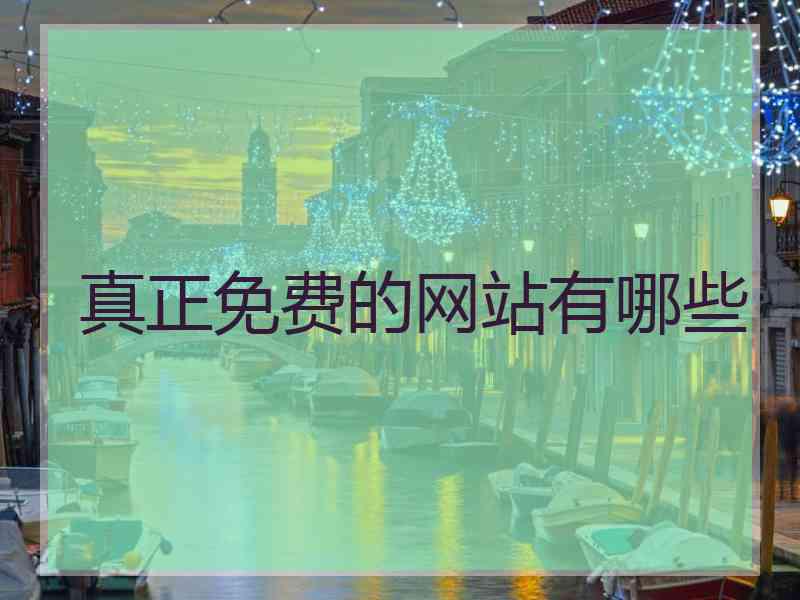 真正免费的网站有哪些