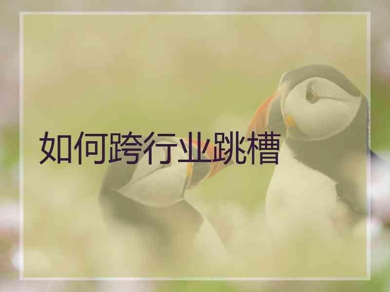 如何跨行业跳槽