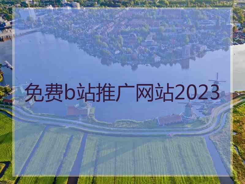 免费b站推广网站2023