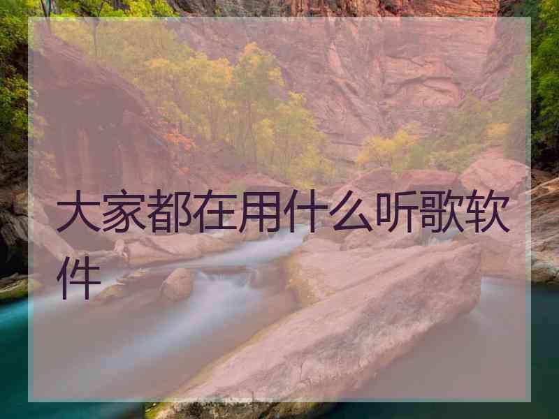 大家都在用什么听歌软件