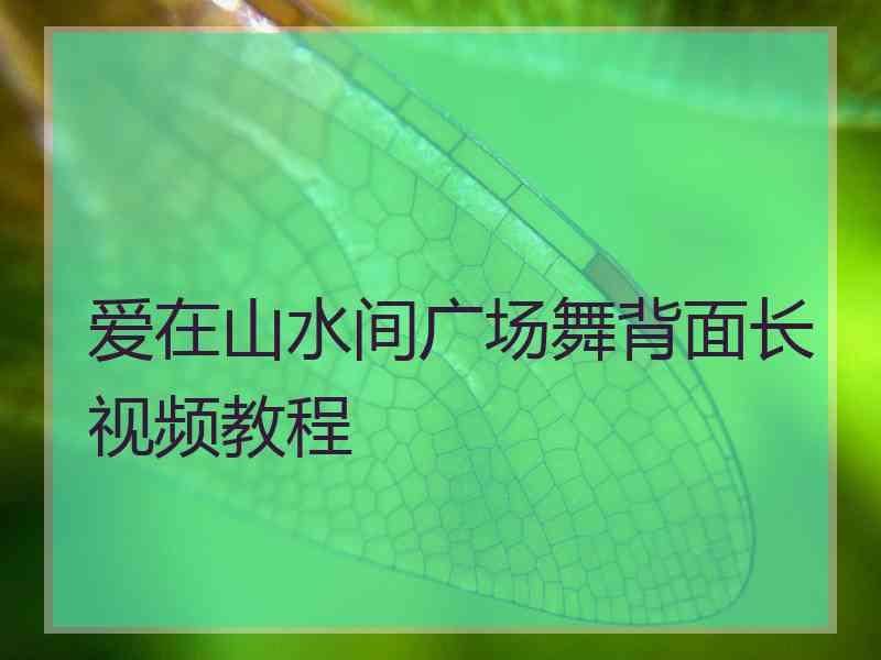 爱在山水间广场舞背面长视频教程