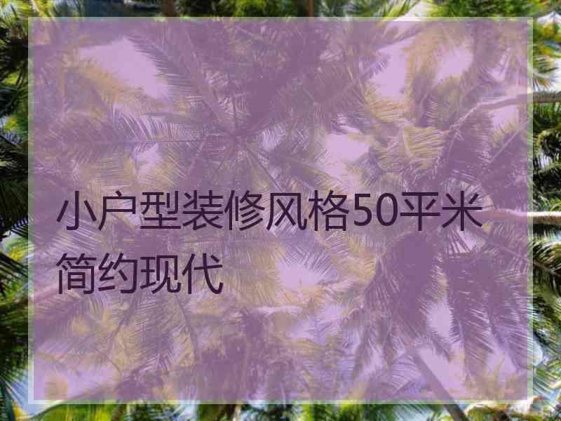 小户型装修风格50平米简约现代