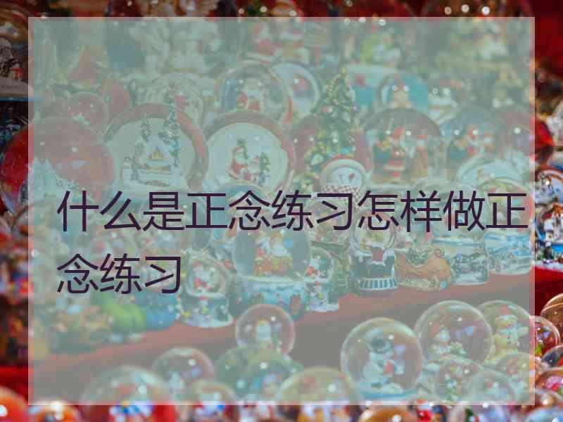 什么是正念练习怎样做正念练习