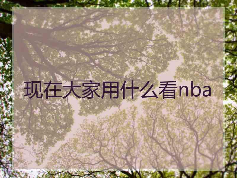 现在大家用什么看nba
