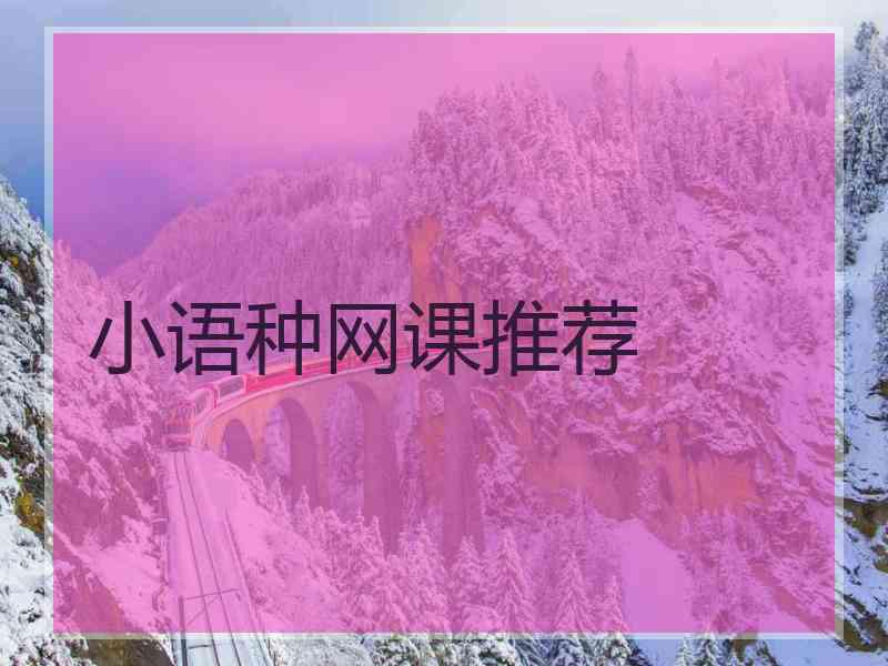 小语种网课推荐