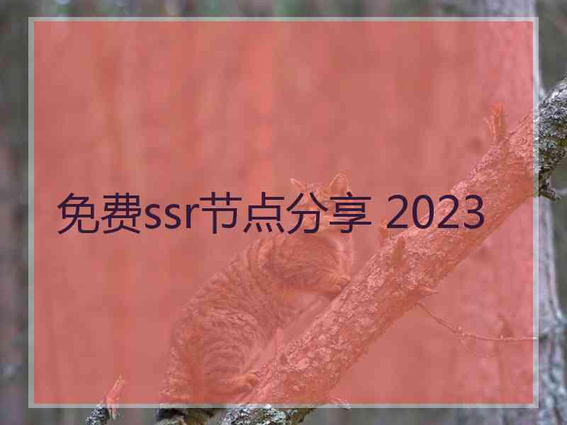 免费ssr节点分享 2023