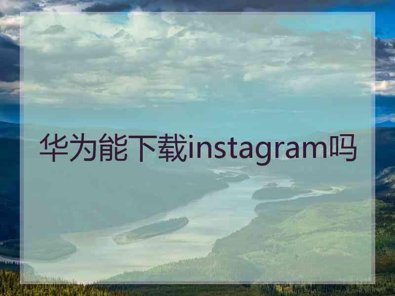 华为能下载instagram吗