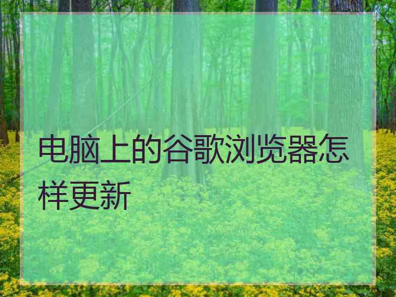 电脑上的谷歌浏览器怎样更新