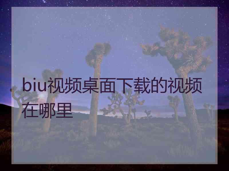 biu视频桌面下载的视频在哪里