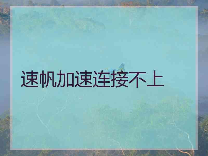 速帆加速连接不上
