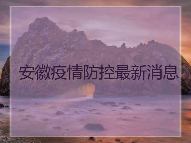 安徽疫情防控最新消息