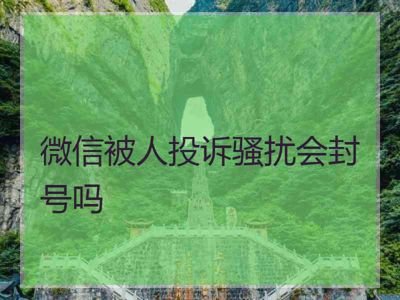 微信被人投诉骚扰会封号吗