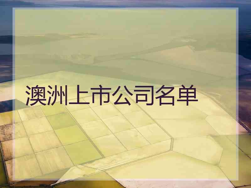 澳洲上市公司名单