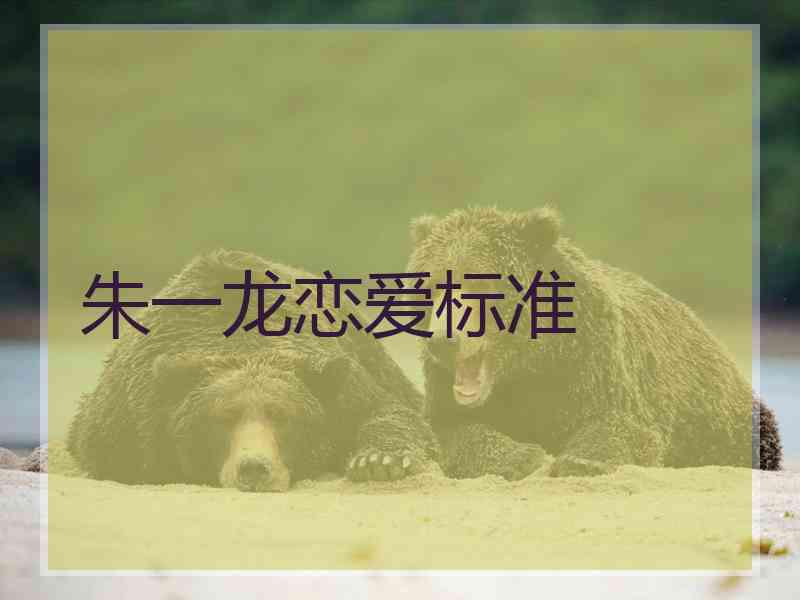 朱一龙恋爱标准