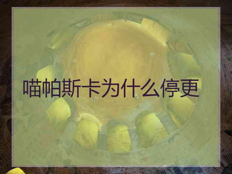 喵帕斯卡为什么停更