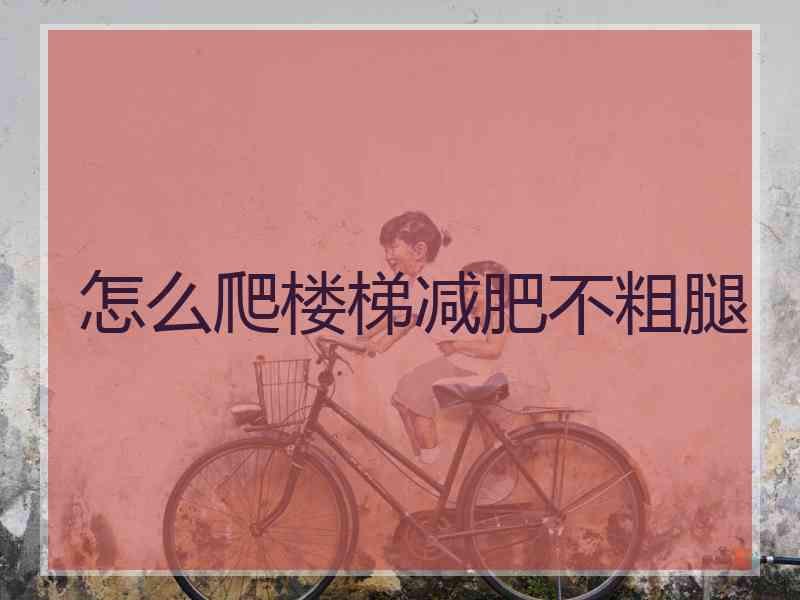 怎么爬楼梯减肥不粗腿