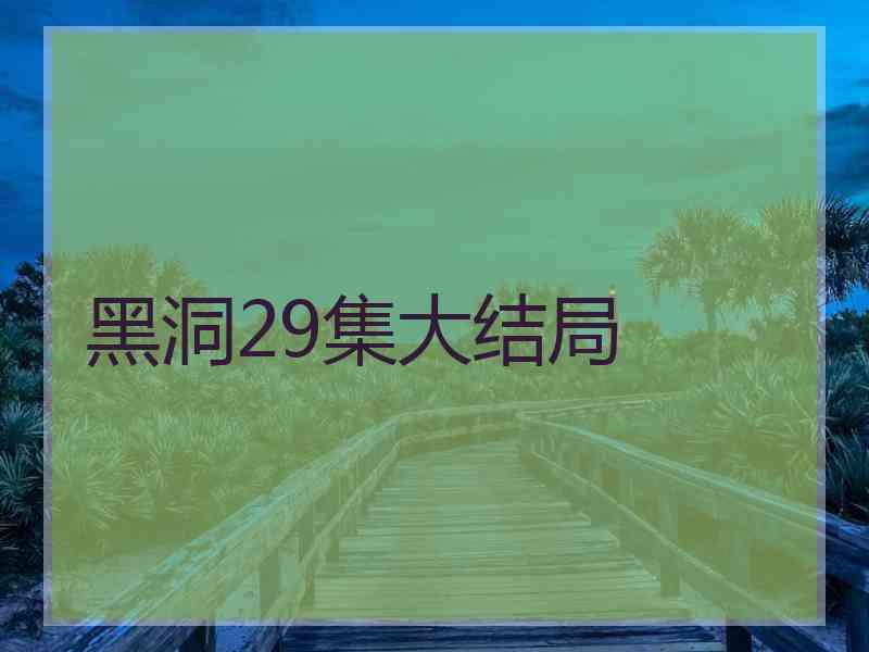 黑洞29集大结局