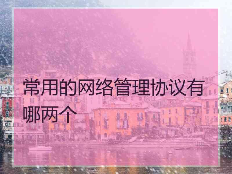 常用的网络管理协议有哪两个