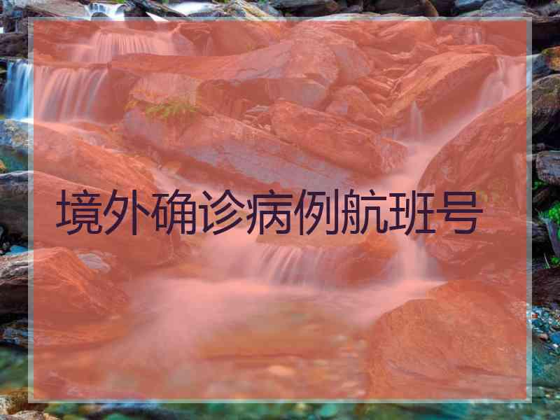 境外确诊病例航班号