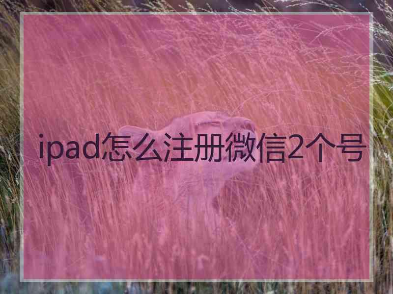 ipad怎么注册微信2个号