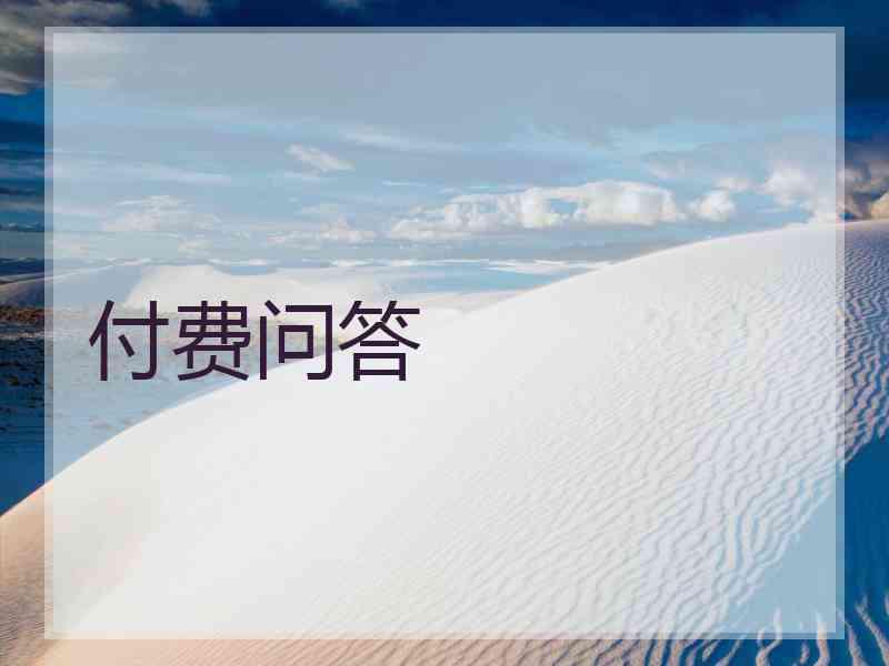 付费问答