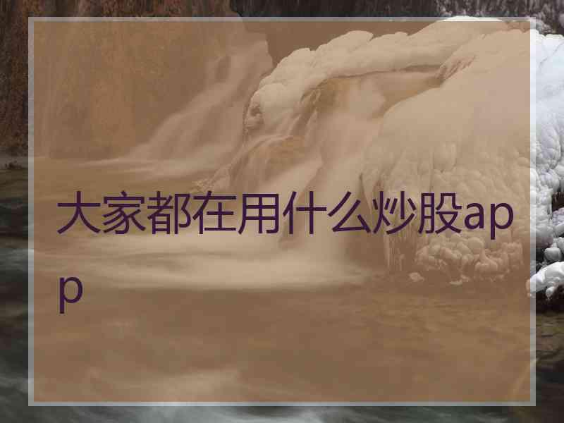 大家都在用什么炒股app