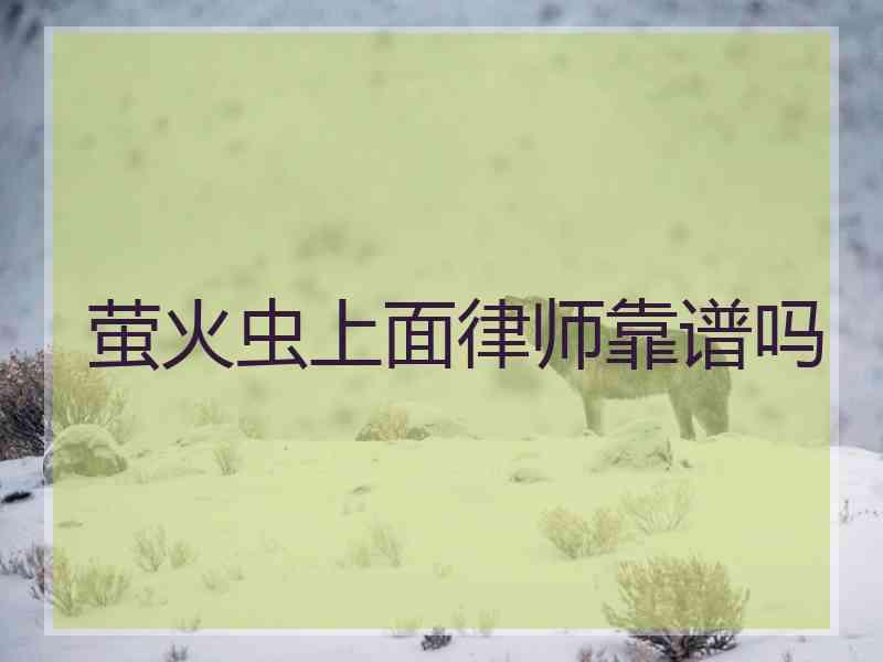 萤火虫上面律师靠谱吗