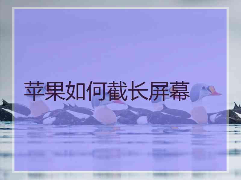 苹果如何截长屏幕